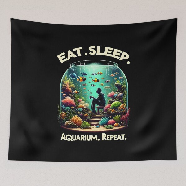 Item preview, Eat.Sleep.Aquarium.Repeat. designed and sold by FinFriends.