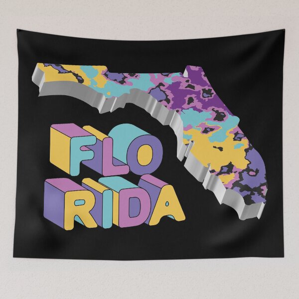 Item preview, Florida 3D State Abstract Map Art designed and sold by Ayesha Saleem.