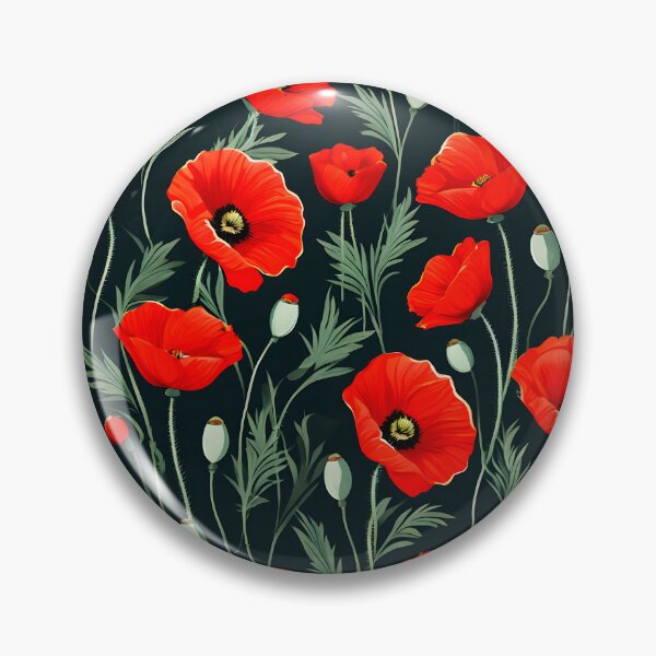 Artikelvorschau, Leuchtend scharlachrote Mohnblumen auf schwarzem Hintergrund entworfen und verkauft von orthodox-icon.