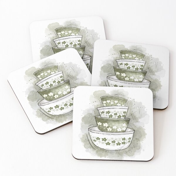 Item preview, Vintage Pyrex Spring Blossom Nesting Bowls designed and sold by thegoodmoonart.
