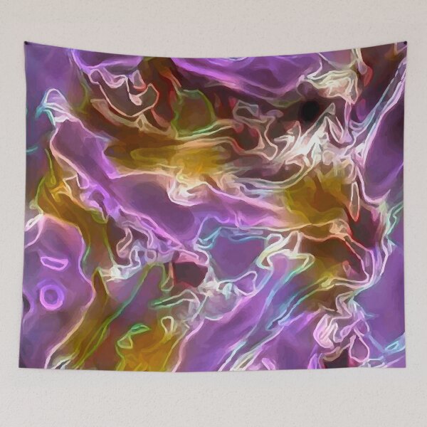 Item preview, Violet Flames - violet white gold light blue abstract swirls designed and sold by JaycraveDesigns.