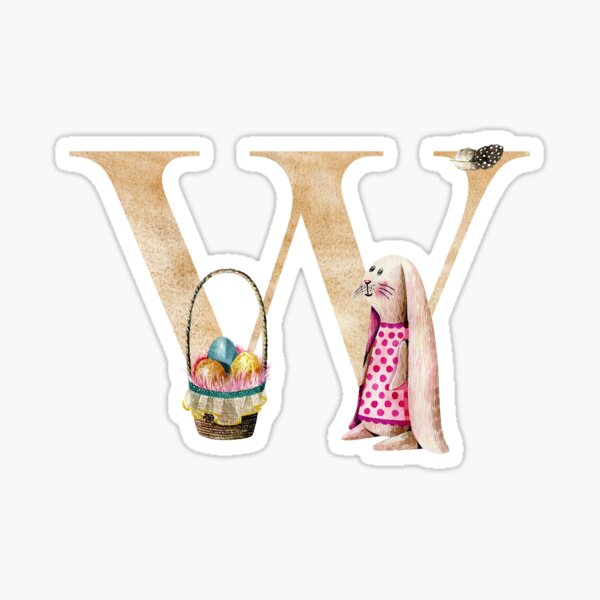 Item preview, Watercolor easter letter W designed and sold by tapilipa.
