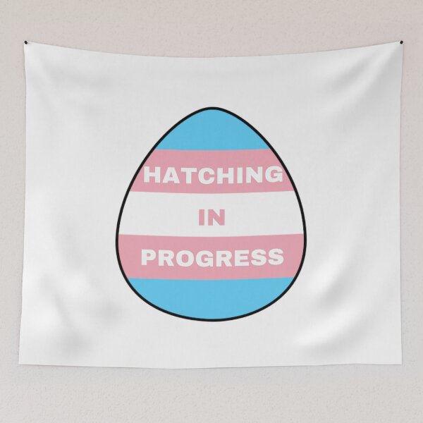 Item preview, Trans Egg Hatching In Progress transgender flag designed and sold by SISSY4SISSIES.