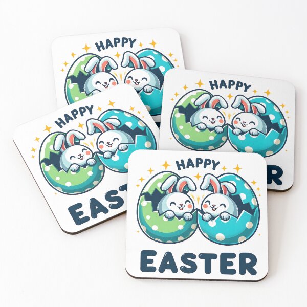 Item preview, Happy Easter: Easter Bunnies and Colorful Eggs designed and sold by TheRumblingNerd.
