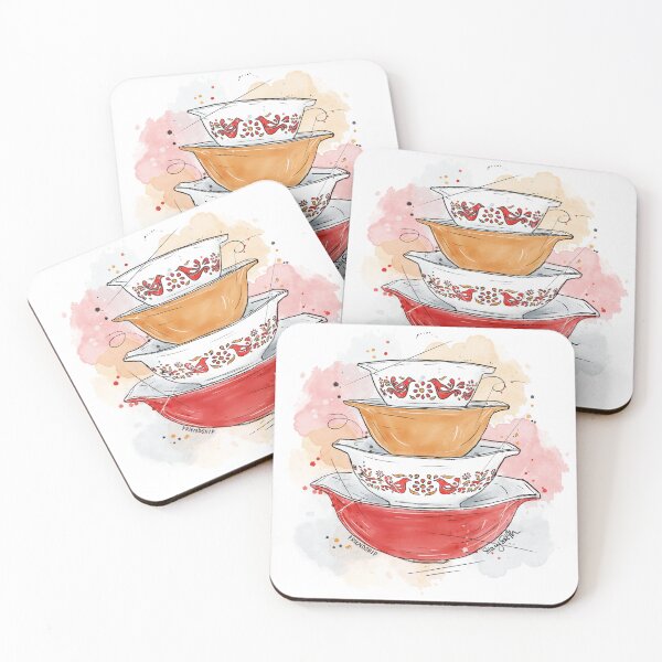 Item preview, Vintage Pyrex Friendship Nesting Bowls designed and sold by thegoodmoonart.