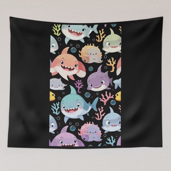 Item preview, Great cute Watercolour Whale Sharks.  designed and sold by DunuStore.