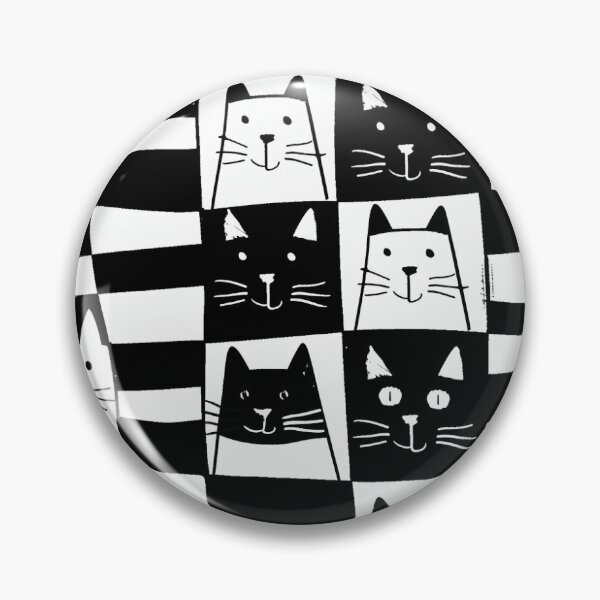 Item preview, Diseño de gato a cuadros en blanco y negro. designed and sold by NuttyCottage.