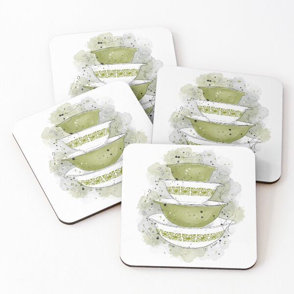 Item preview, Vintage Verde Green Cinderella Bowls designed and sold by thegoodmoonart.