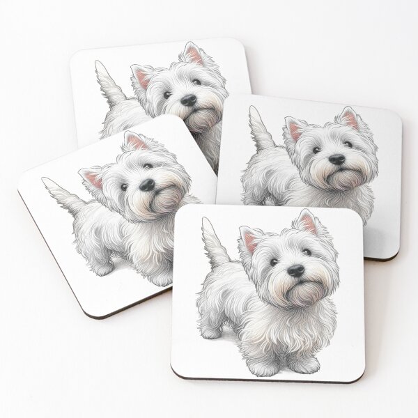 Item preview, Westie looking up lovingly designed and sold by WarmAndWestie.