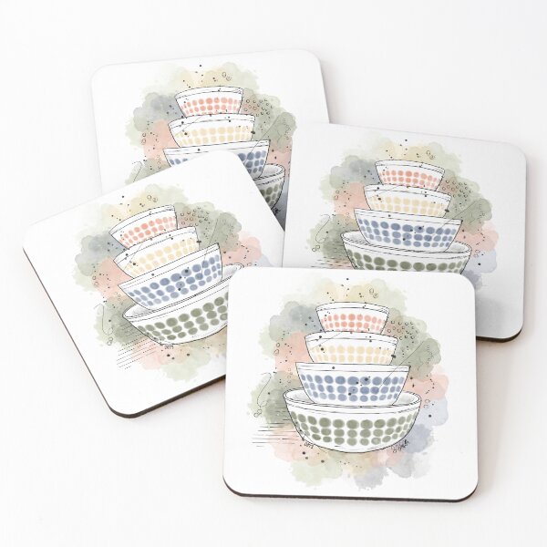 Item preview, Vintage Pyrex Dots Nesting Bowls designed and sold by thegoodmoonart.