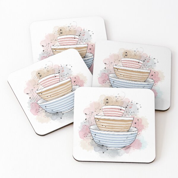 Item preview, Vintage Pyrex Stripes Nesting Bowls designed and sold by thegoodmoonart.