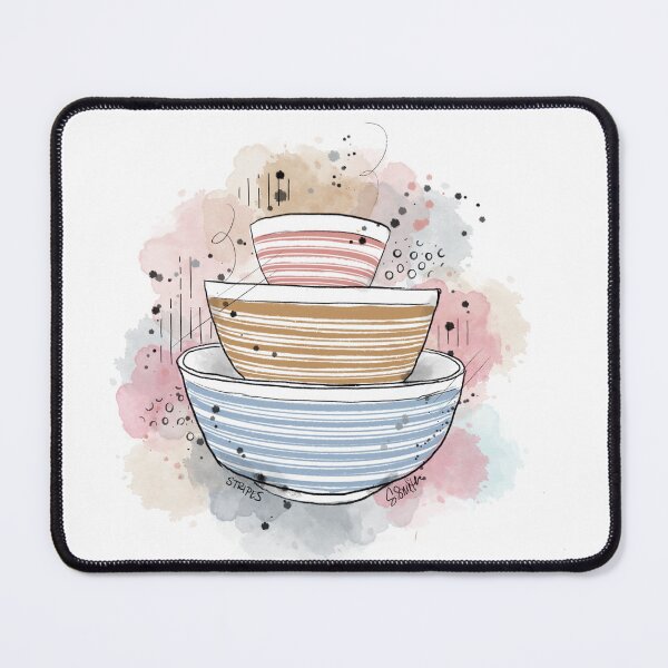 Item preview, Vintage Pyrex Stripes Nesting Bowls designed and sold by thegoodmoonart.