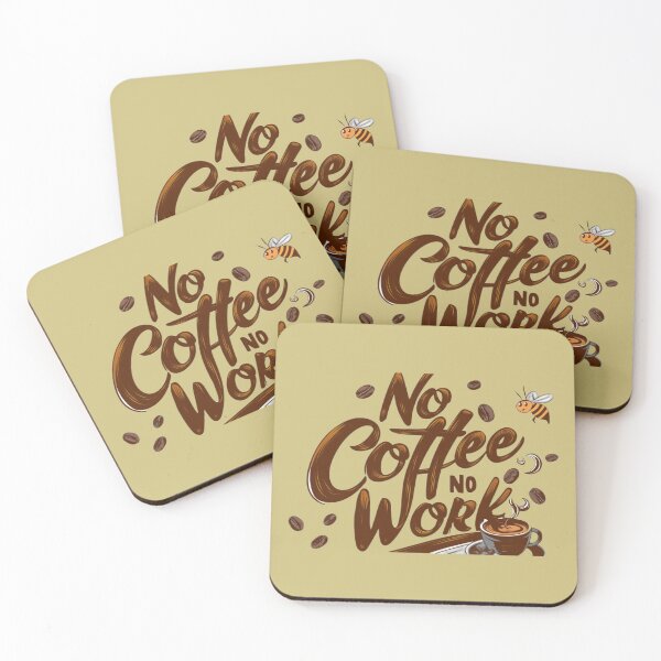 Item preview, Coffee with text 'No coffee no work' designed and sold by Tomasz  Siennicki.