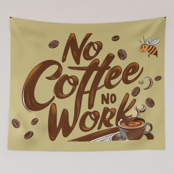 Item preview, Coffee with text 'No coffee no work' designed and sold by Tomasz  Siennicki.