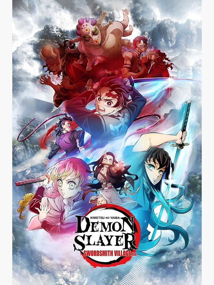 Aperçu 3 sur 3. Poster avec l'œuvre Demon Slayer Kimetsu no Yaiba Demon Slayer - Photo de couverture créée et vendue par MalakShams.
