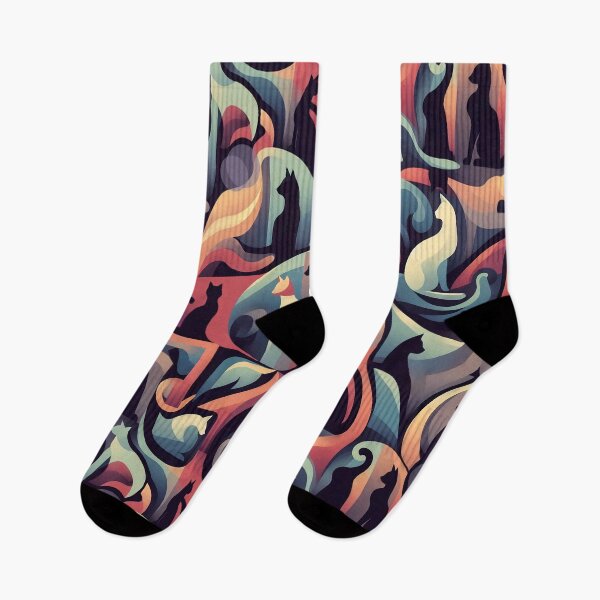 Item preview,  Sophisticated Cat Silhouette Pattern Teal Burnt Orange Black designed and sold by tsuttles.