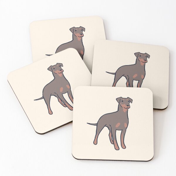 Item preview, Cute chocolate german pinscher dog illustration  designed and sold by Mayarart.