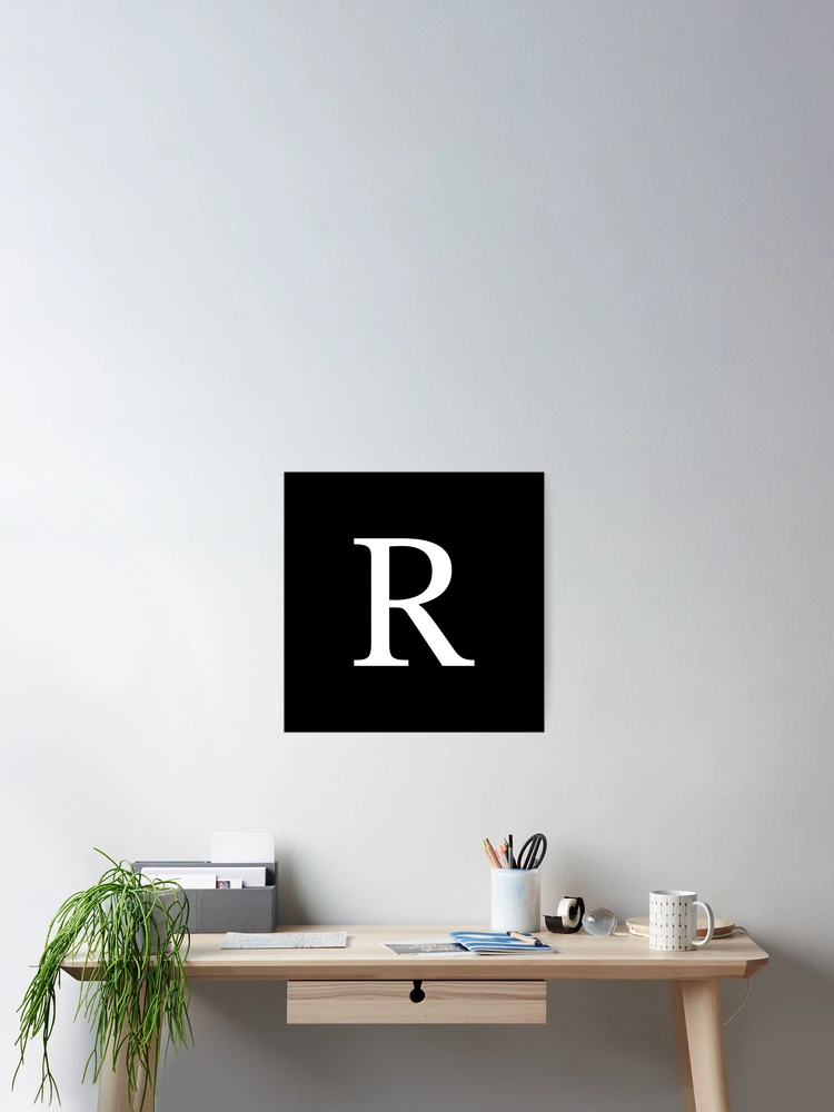 Thumbnail 2 of 3, Poster, Black Basic Monogram R designed and sold by rewstudio.