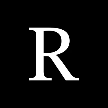 Artwork thumbnail, Black Basic Monogram R by rewstudio
