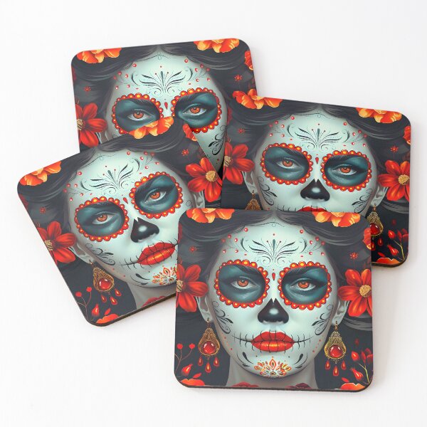 Item preview, Catrina with Intense Look Vibrant Day of the Dead Portrait designed and sold by DarkScienses.