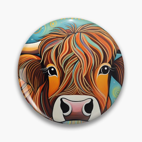 Item preview, Folk Art Highland Cow designed and sold by Colin Bentham.