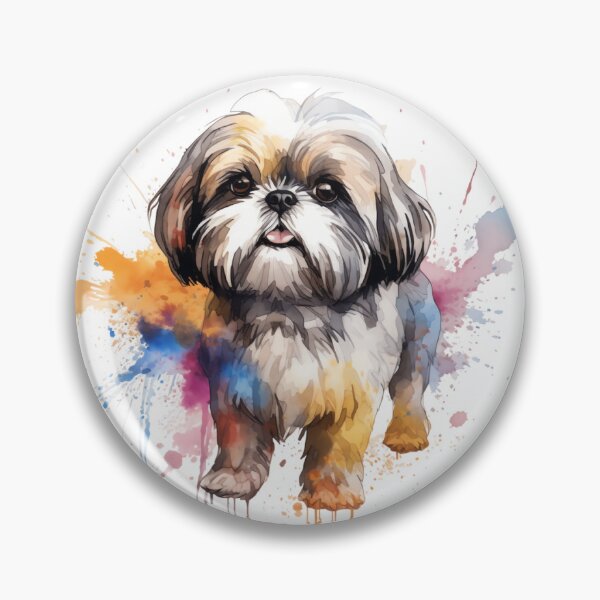 Item preview, Adorable Shih Tzu Puppy Watercolor Illustration designed and sold by LunarFern.