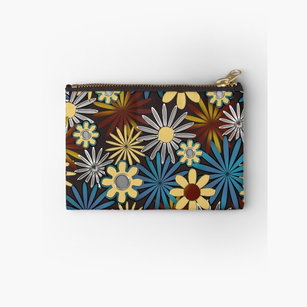 Item preview, Blue and Yellow Daisies on Brown designed and sold by bloomingvine.