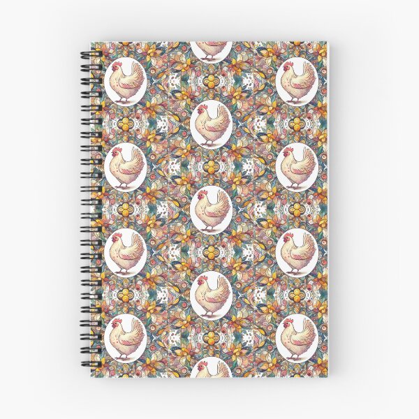 Item preview, Folk Art Chicken floral pattern 6 designed and sold by FOLK ART FUSION.