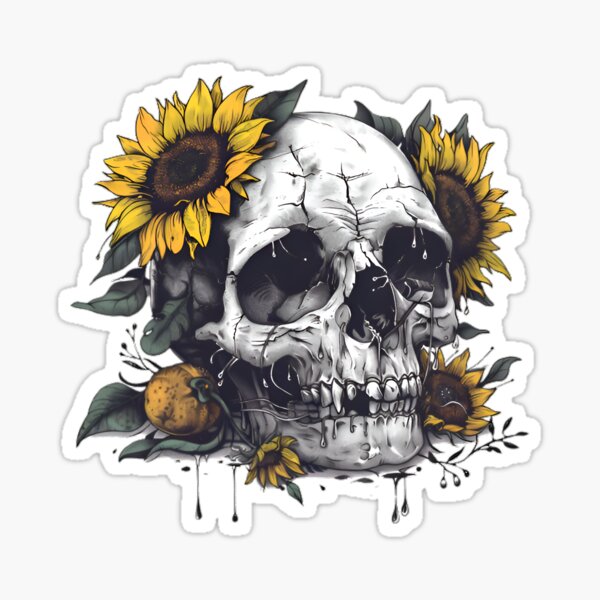 Item preview, Aesthetic Skull With Flowers designed and sold by deckur.