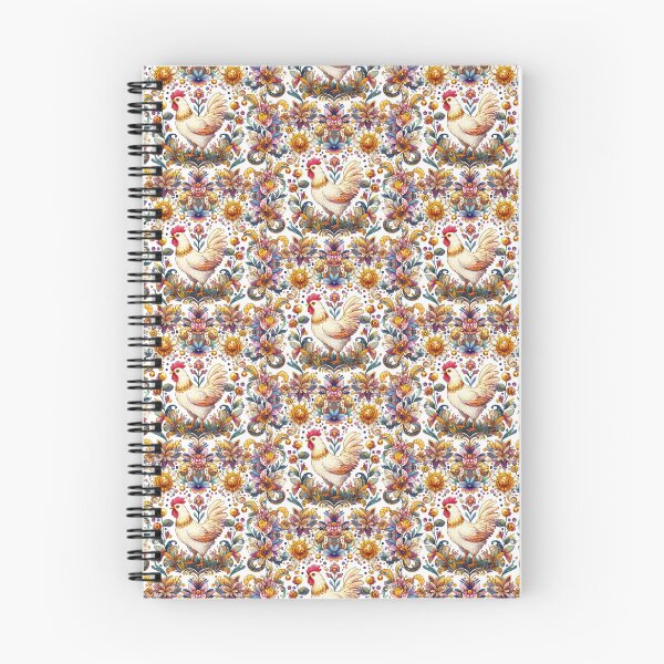 Item preview, Folk Art Chicken floral pattern 7 designed and sold by FOLK ART FUSION.
