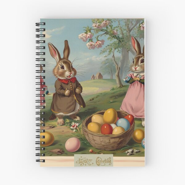 Item preview,  Easter Bunnies with Eggs Beautiful Vintage Victorian antique style Easter Card designed and sold by Vintage Designs +.