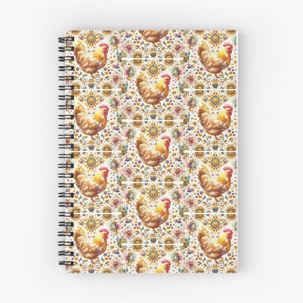 Item preview, Folk Art Chicken floral pattern 8 designed and sold by FOLK ART FUSION.
