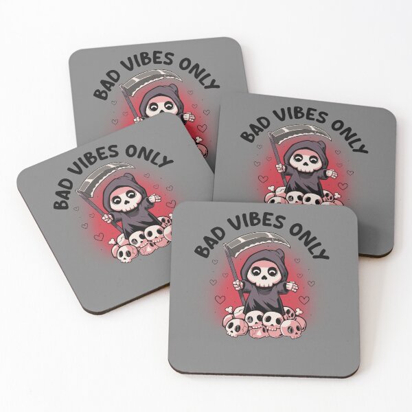 Item preview, Bad Vibes Only - Funny Grim Reaper Dark Cute Death Sarcasm Gift designed and sold by koalateess.