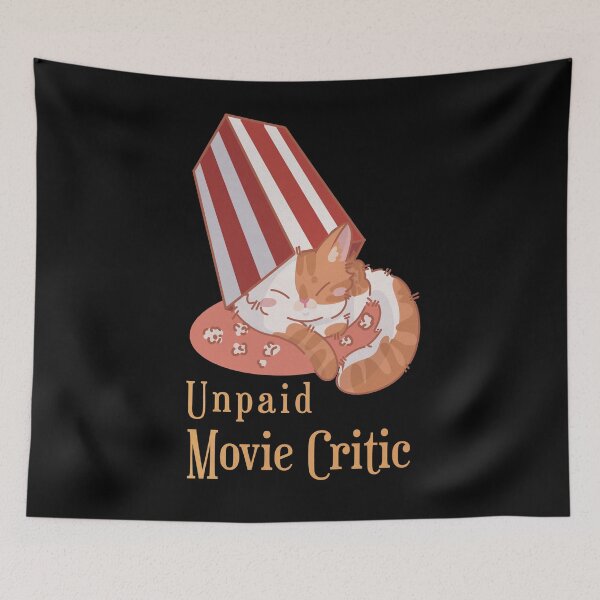 Item preview, Unpaid Movie Critic - Orange and white cat designed and sold by FelineEmporium.