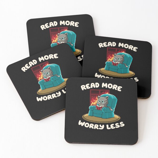Item preview, Read More Worry Less - Funny Book Cat Cute Sarcasm Gift designed and sold by koalateess.