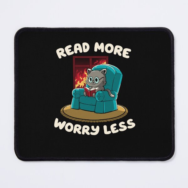 Item preview, Read More Worry Less - Funny Book Cat Cute Sarcasm Gift designed and sold by koalateess.