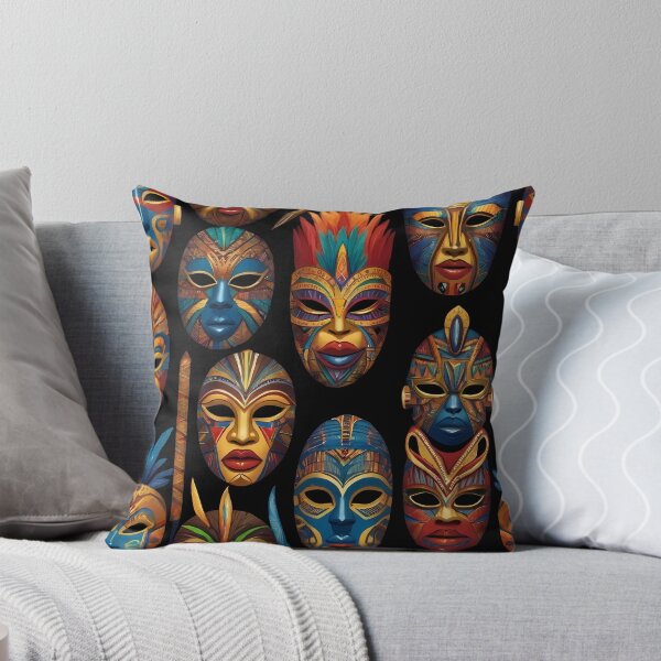 Item preview, Mask of the Living Past colorful africa digital art designed and sold by mwanarte.