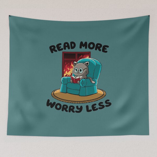 Item preview, Copy of Read More Worry Less - Funny Book Cat Cute Sarcasm Gift designed and sold by koalateess.