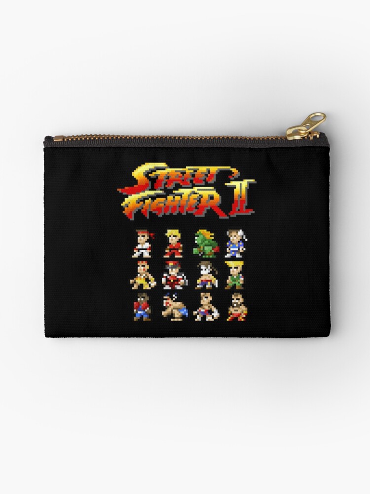 Street Fighter 2 Characters Pixel Art Studio Pouches By Orinemaster