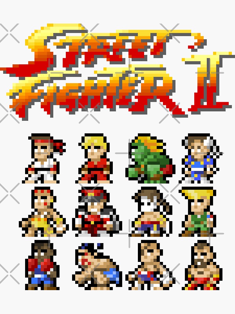 Wall Sticker Street Fighter Guile Pixel Art