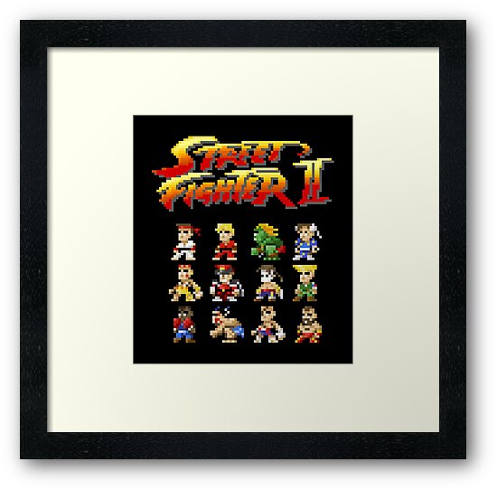 Street Fighter 2 Characters Pixel Art Framed Prints By Orinemaster