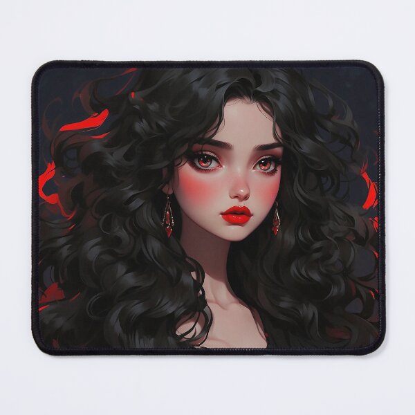 Item preview, Femme fatale with black hair and black dress designed and sold by natalielaf.