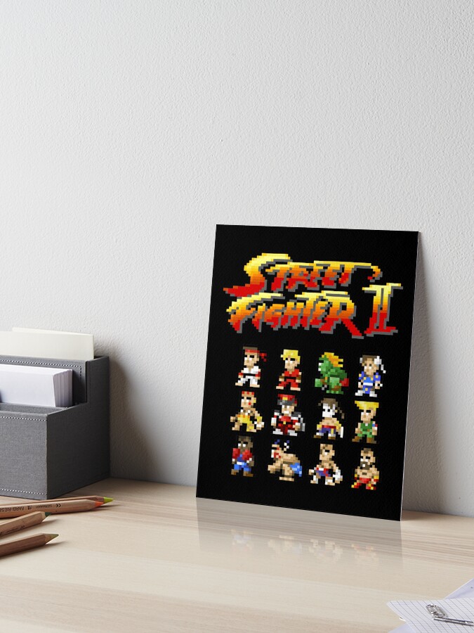 Street Fighter 2 Characters Pixel Art Art Board Print By