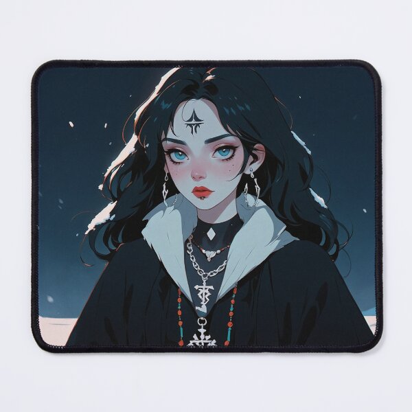 Item preview, Female shamanic character snowy landscape on the background designed and sold by natalielaf.
