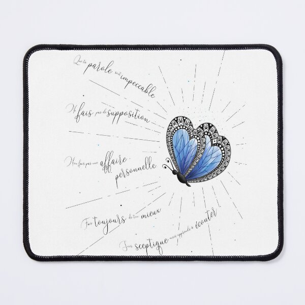 Item preview, Poster of Toltec agreements N°5 Blue Butterfly designed and sold by Audrey Janvier | AJD.