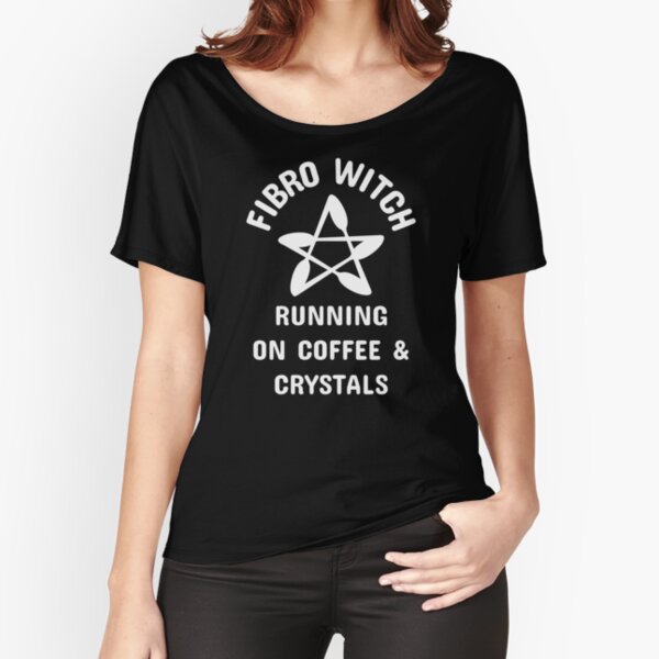 Item preview, Fibro Witch Running on Coffee and Crystals Cheeky Witch® designed and sold by cheekywitch.