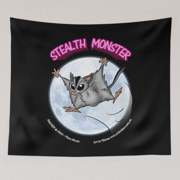 Item preview, Stealth Monster Sugar Glider con texto rosa designed and sold by Vince Steele.