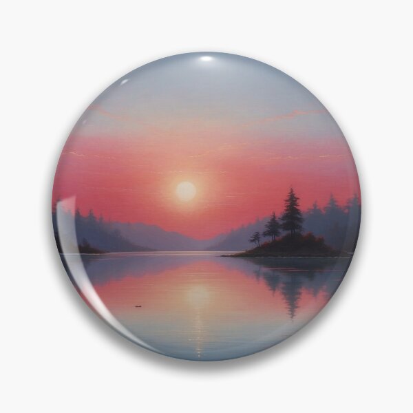 Item preview, Twilight Tranquility: A Peaceful Waterscape with Silhouetted Trees designed and sold by Animepic222.