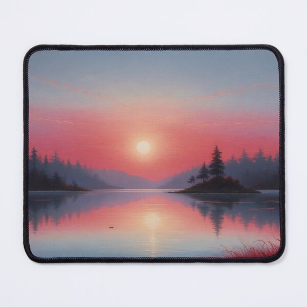 Item preview, Twilight Tranquility: A Peaceful Waterscape with Silhouetted Trees designed and sold by Animepic222.