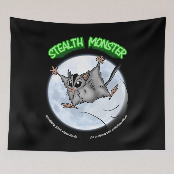 Item preview, Stealth Monster Sugar Glider con texto verde designed and sold by Vince Steele.